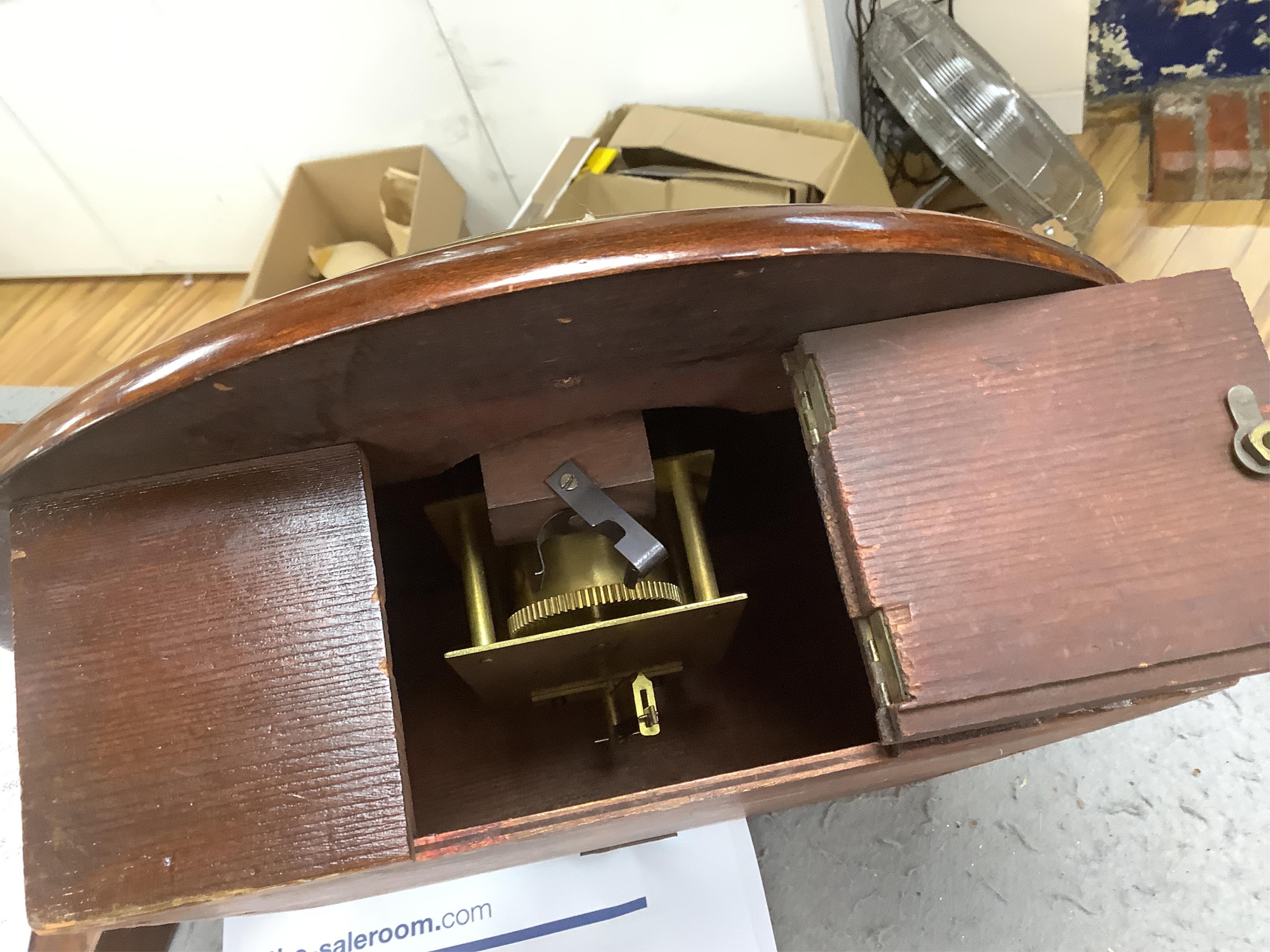 H. Parsons of Uckfield, a mahogany wall clock, 34cm. Condition - poor to fair, not tested as working